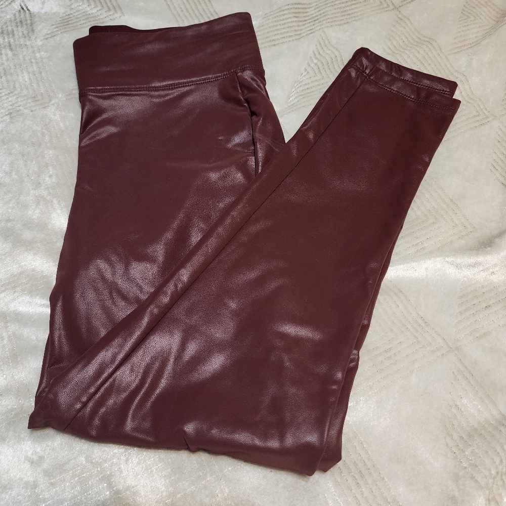 Wine Leggings -leather look